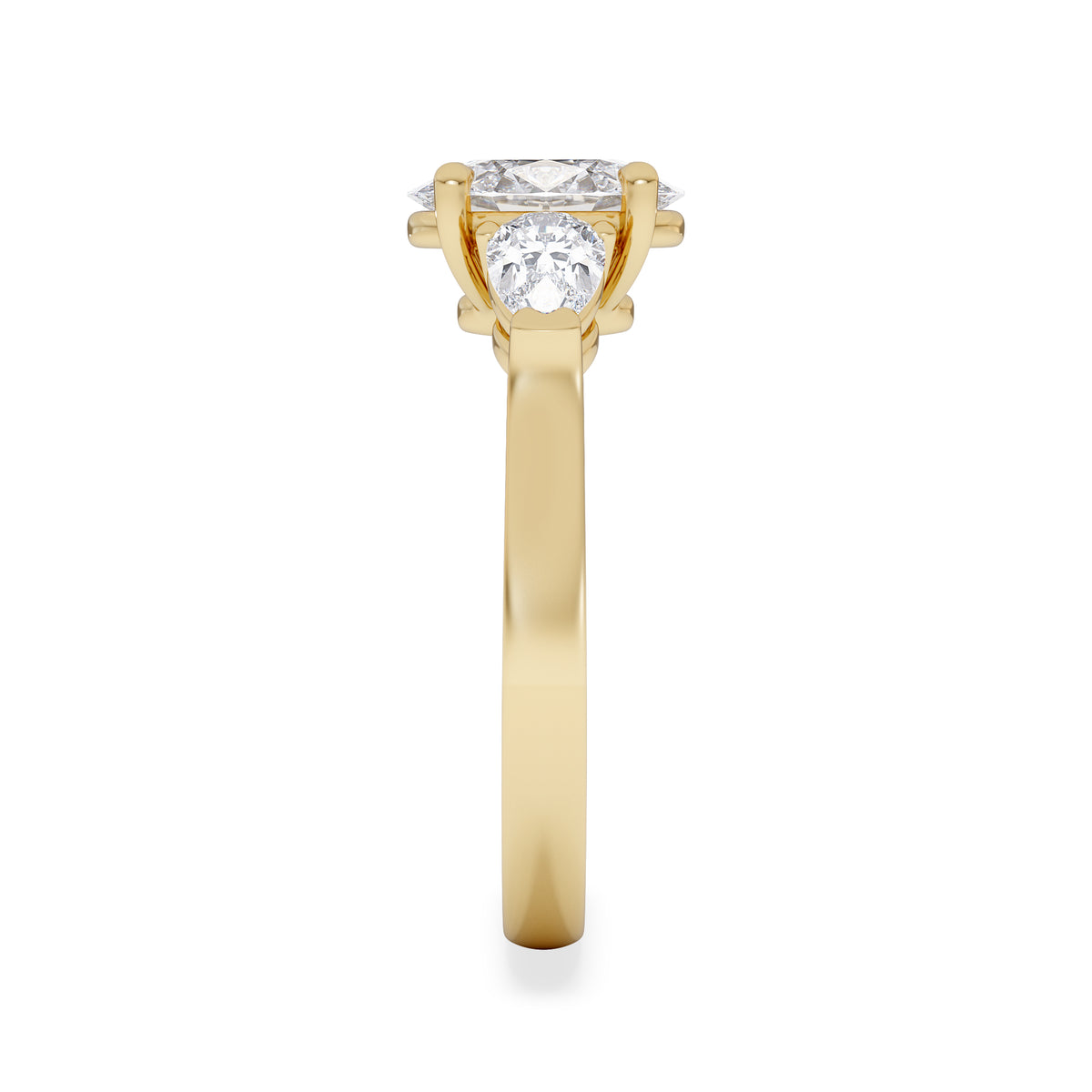 Adore 1.50ct Oval Cut Lab Diamond 3 Stone Engagement Ring in 18K Yellow Gold