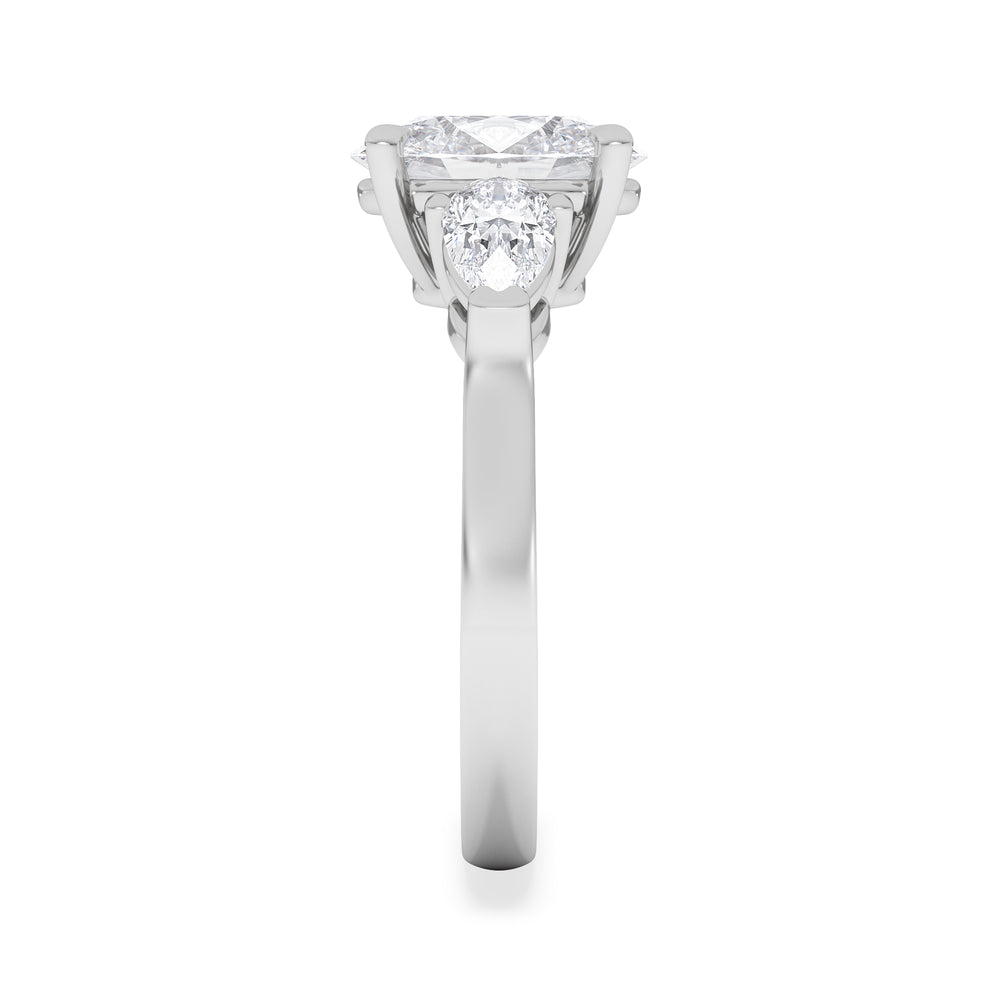 Adore 2.60ct Oval Cut Lab Diamond 3 Stone Engagement Ring in Platinum