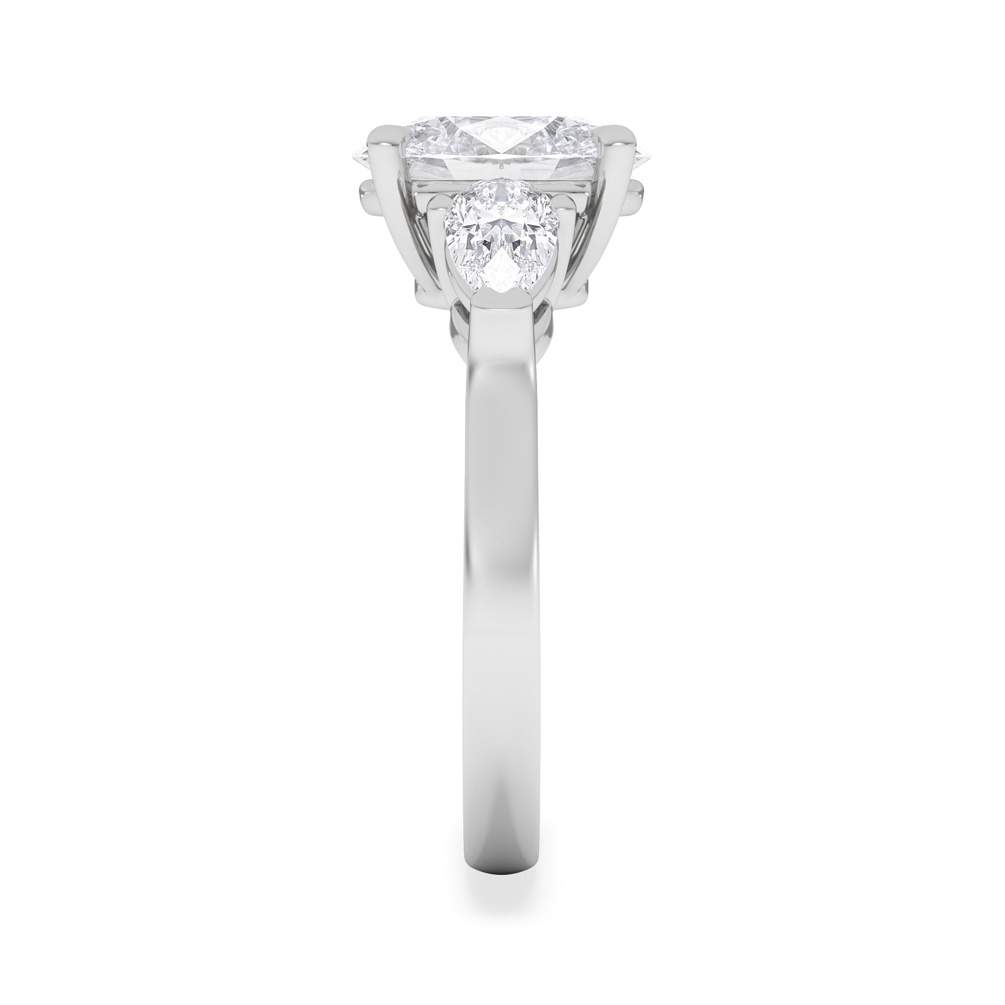 Adore 2.60ct Oval Cut Lab Diamond 3 Stone Engagement Ring in Platinum
