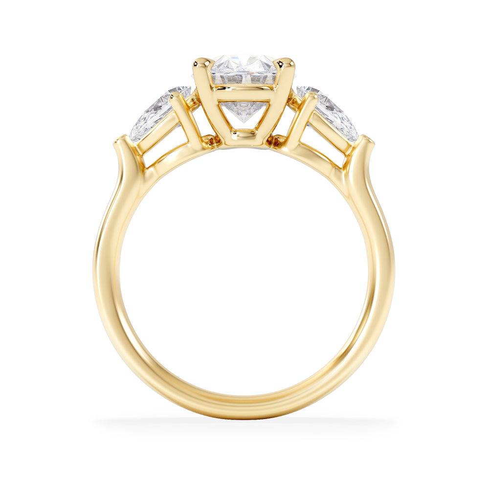 Adore 2.60ct Oval Cut Lab Diamond 3 Stone Engagement Ring in 18K Yellow Gold