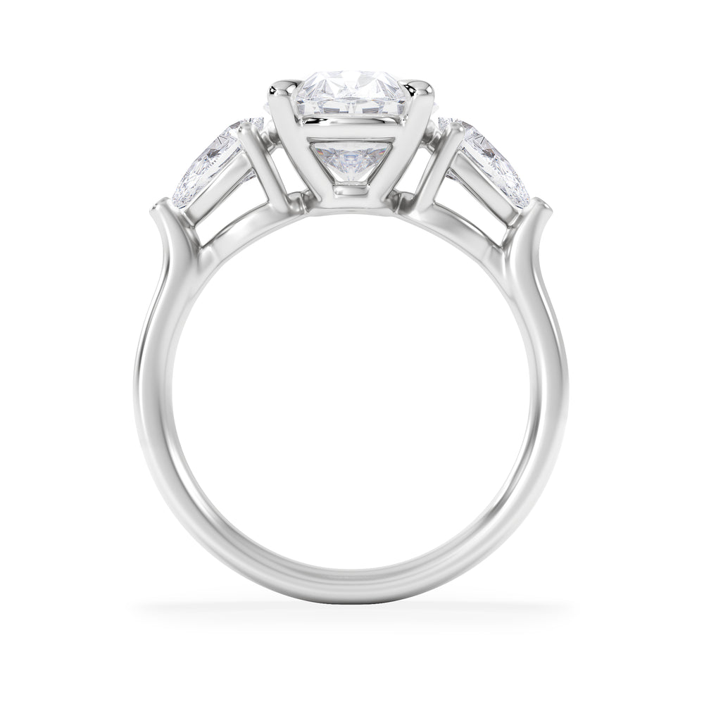 Adore 3.80ct Oval Cut Lab Diamond 3 Stone Engagement Ring in Platinum
