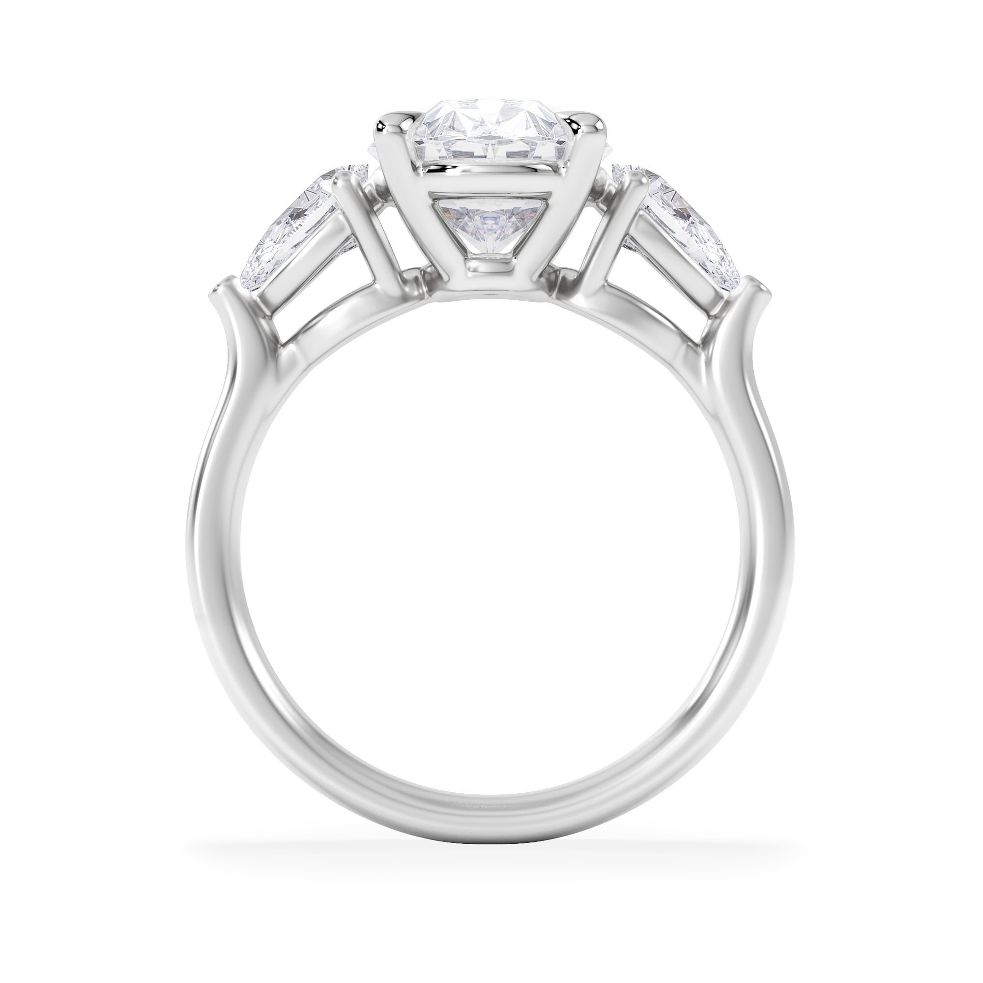 Adore 3.80ct Oval Cut Lab Diamond 3 Stone Engagement Ring in Platinum