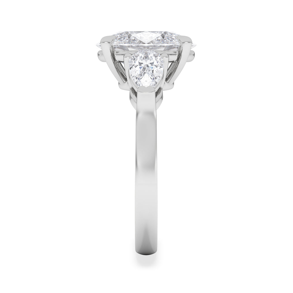Adore 3.80ct Oval Cut Lab Diamond 3 Stone Engagement Ring in Platinum