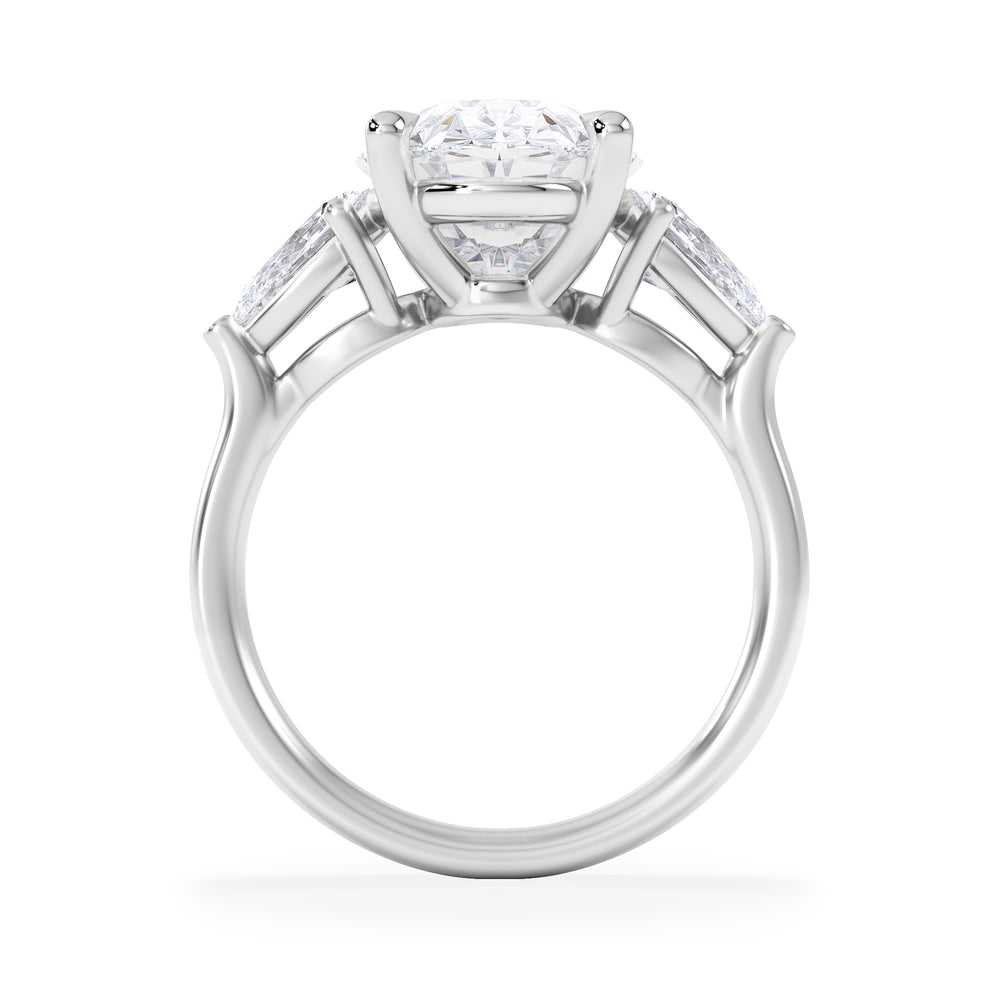 Adore 6.00ct Oval Cut Lab Diamond 3 Stone Engagement Ring in Platinum