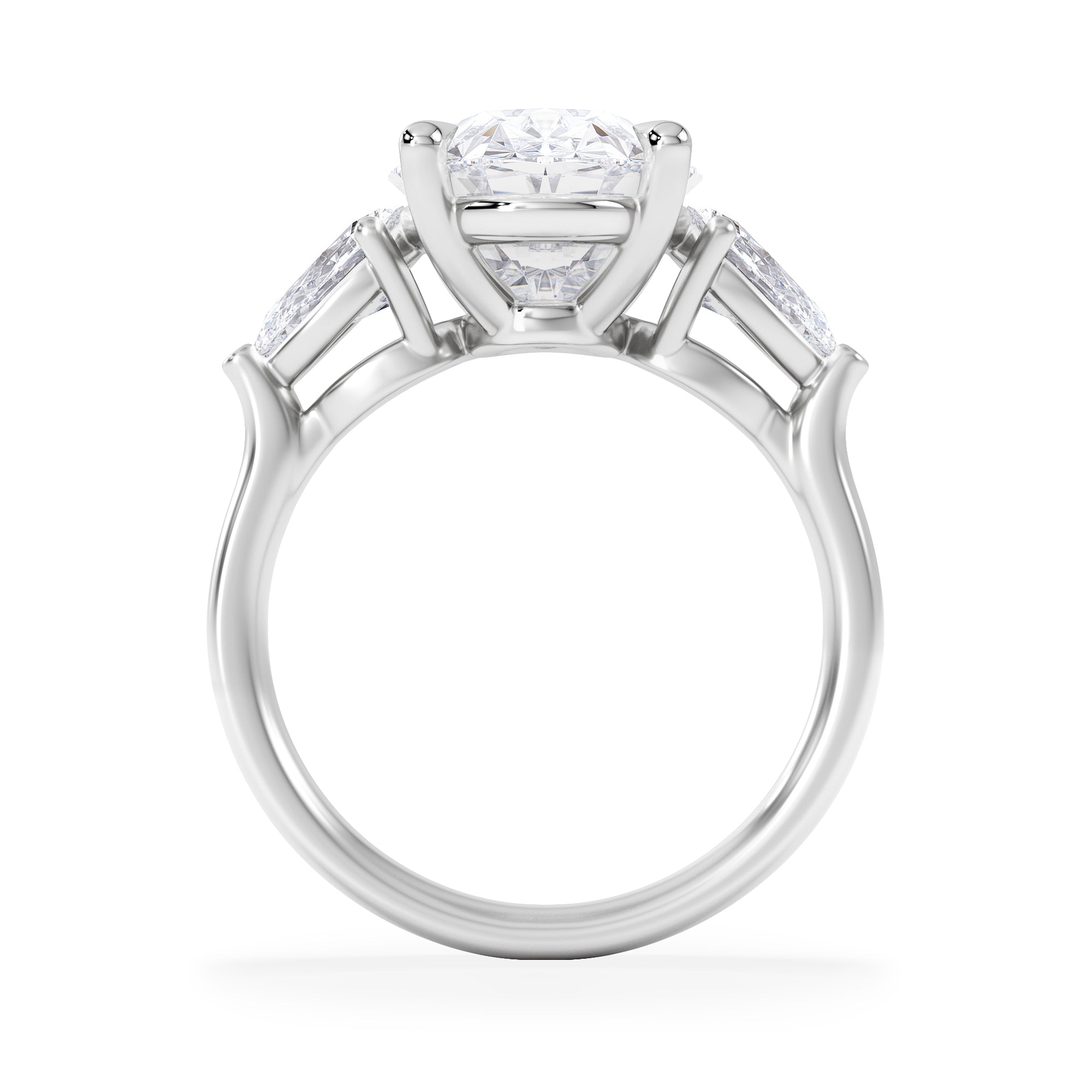 Adore 6.00ct Oval Cut Lab Diamond 3 Stone Engagement Ring in Platinum