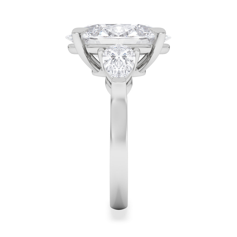 Adore 6.00ct Oval Cut Lab Diamond 3 Stone Engagement Ring in Platinum
