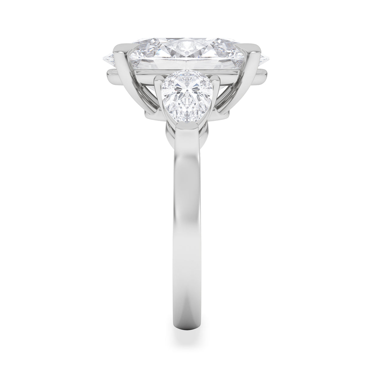 Adore 6.00ct Oval Cut Lab Diamond 3 Stone Engagement Ring in Platinum