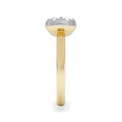 East West 2.00ct Elongated Cushion Cut Lab Diamond Solitaire Engagement Ring in 18K Yellow Gold