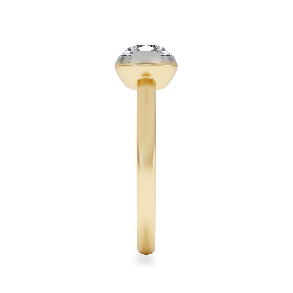 East West 1.00ct Pear Cut Lab Diamond Solitaire Engagement Ring in 18K Yellow Gold