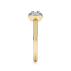 East West 1.00ct Pear Cut Lab Diamond Solitaire Engagement Ring in 18K Yellow Gold