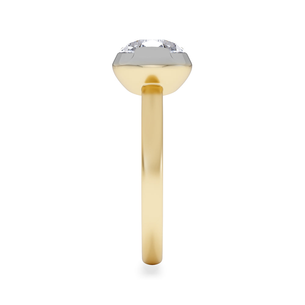 East West 2.00ct Pear Cut Lab Diamond Solitaire Engagement Ring in 18K Yellow Gold