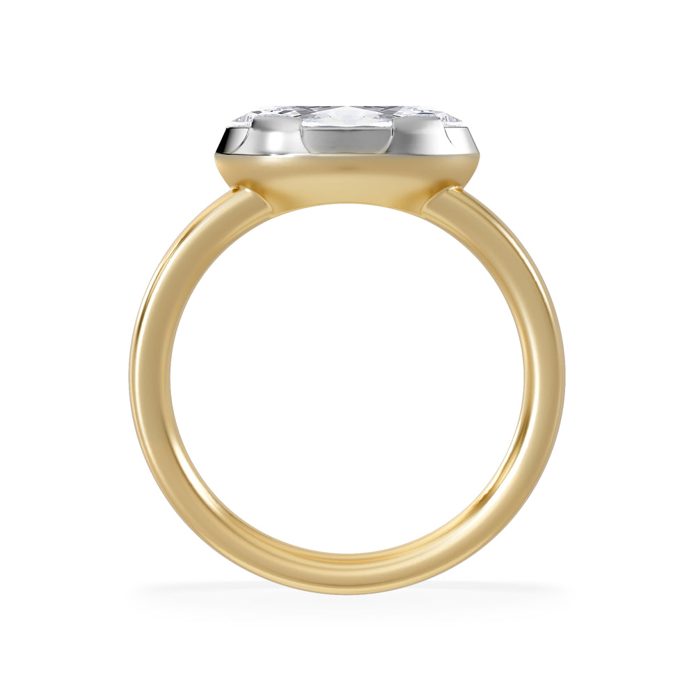 East West 1.00ct Marquise Cut Lab Diamond Solitaire Engagement Ring in 18K Yellow Gold