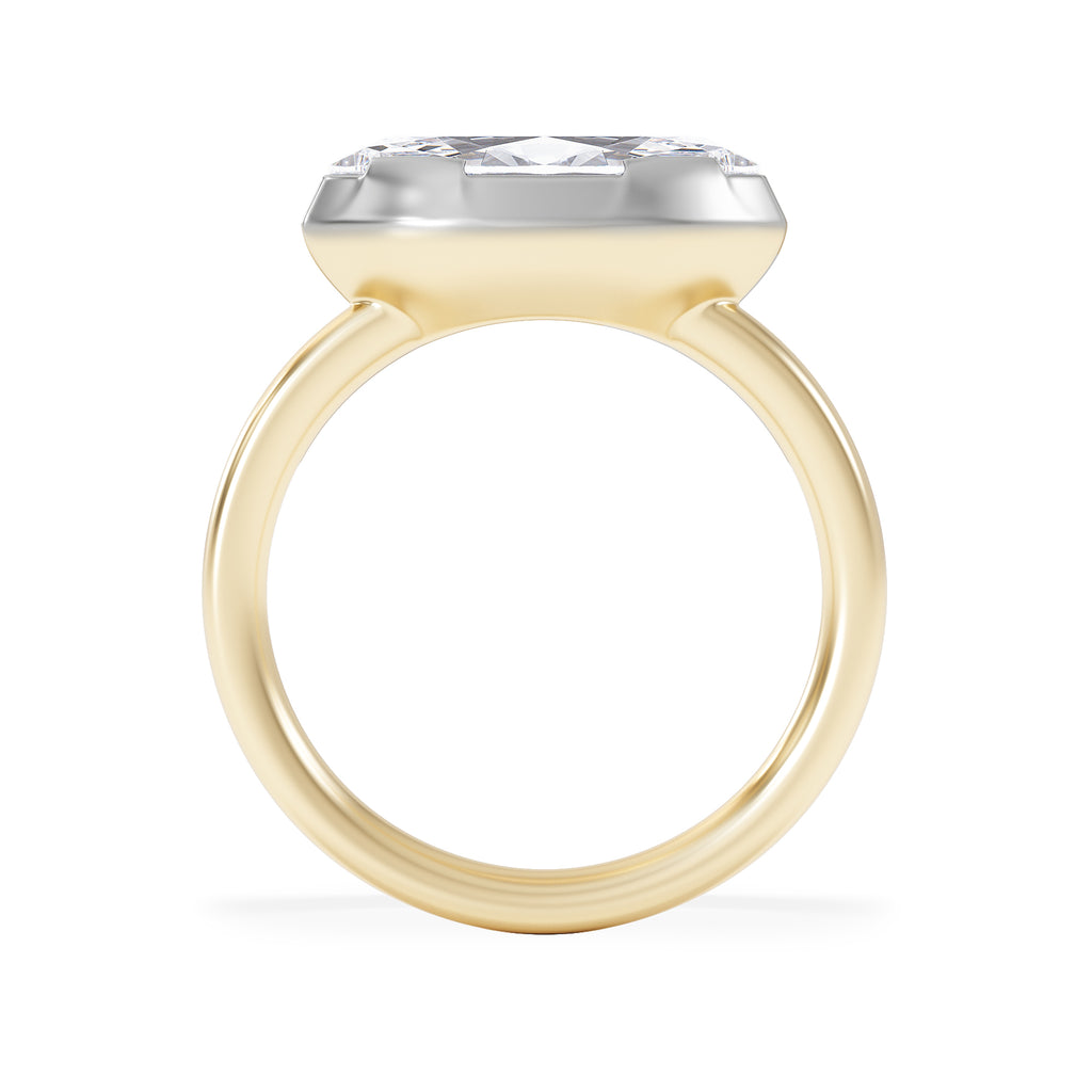 East West 2.00ct Marquise Cut Lab Diamond Solitaire Engagement Ring in 18K Yellow Gold
