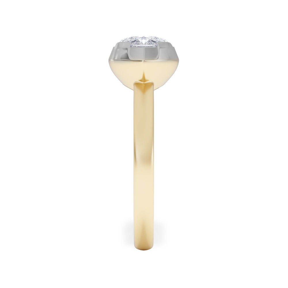 East West 2.00ct Marquise Cut Lab Diamond Solitaire Engagement Ring in 18K Yellow Gold