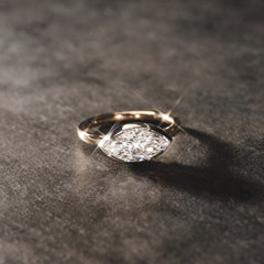 East West 2.00ct Marquise Cut Lab Diamond Solitaire Engagement Ring in 18K Yellow Gold