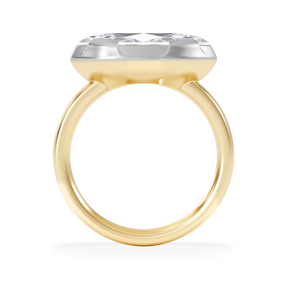 East West 3.00ct Marquise Cut Lab Diamond Solitaire Engagement Ring in 18K Yellow Gold