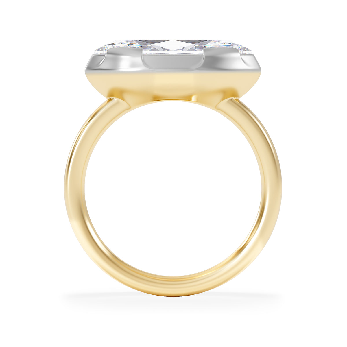 East West 3.00ct Marquise Cut Lab Diamond Solitaire Engagement Ring in 18K Yellow Gold