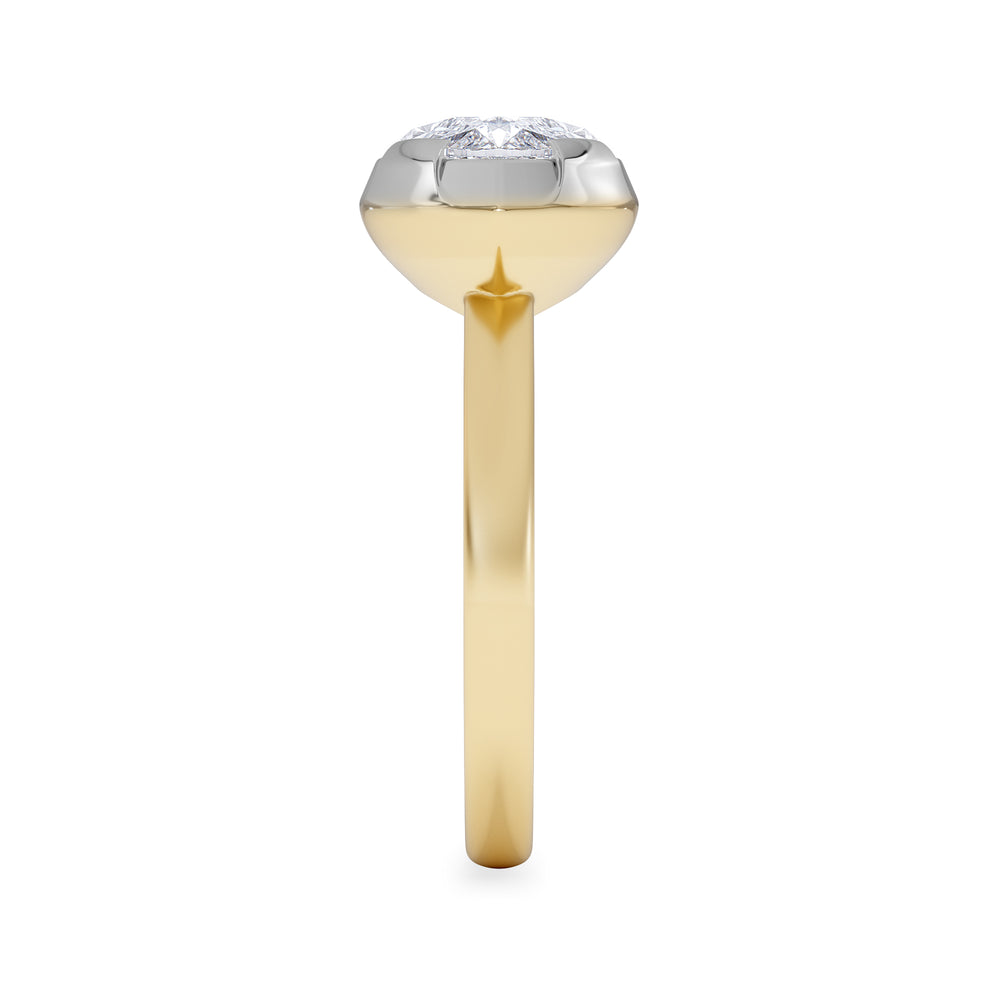 East West 3.00ct Marquise Cut Lab Diamond Solitaire Engagement Ring in 18K Yellow Gold