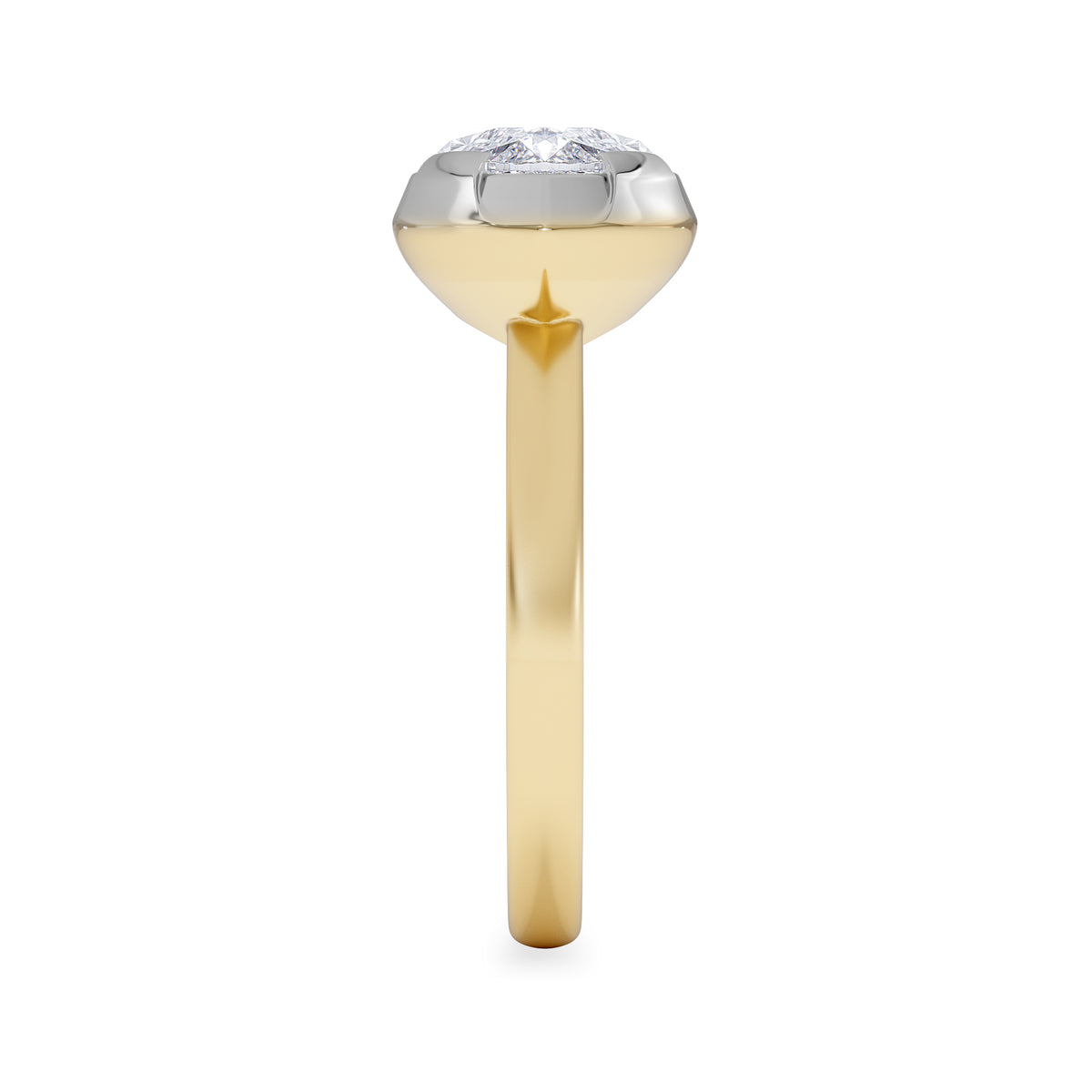East West 3.00ct Marquise Cut Lab Diamond Solitaire Engagement Ring in 18K Yellow Gold