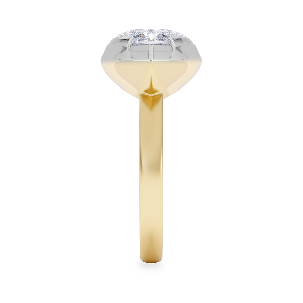 East West 5.00ct Marquise Cut Lab Diamond Solitaire Engagement Ring in 18K Yellow Gold