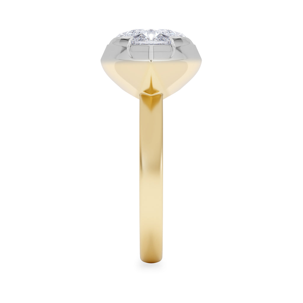 East West 5.00ct Marquise Cut Lab Diamond Solitaire Engagement Ring in 18K Yellow Gold