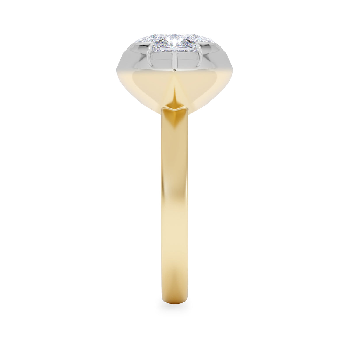 East West 5.00ct Marquise Cut Lab Diamond Solitaire Engagement Ring in 18K Yellow Gold