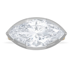 East West 5.00ct Marquise Cut Lab Diamond Solitaire Engagement Ring in 18K Yellow Gold
