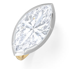 East West 5.00ct Marquise Cut Lab Diamond Solitaire Engagement Ring in 18K Yellow Gold