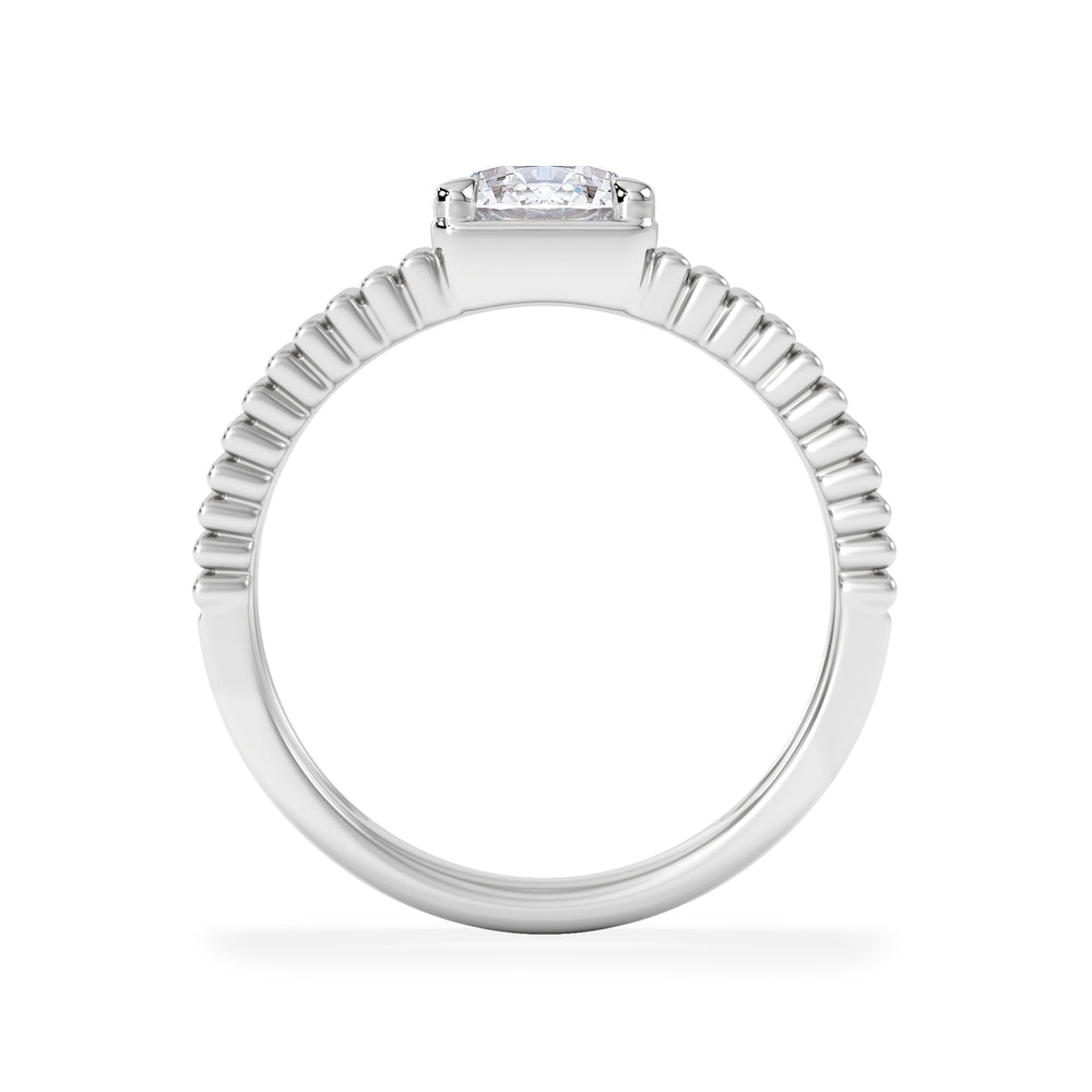 Flute 1.00ct Round Cut Lab Grown Diamond Solitaire Ring in Platinum
