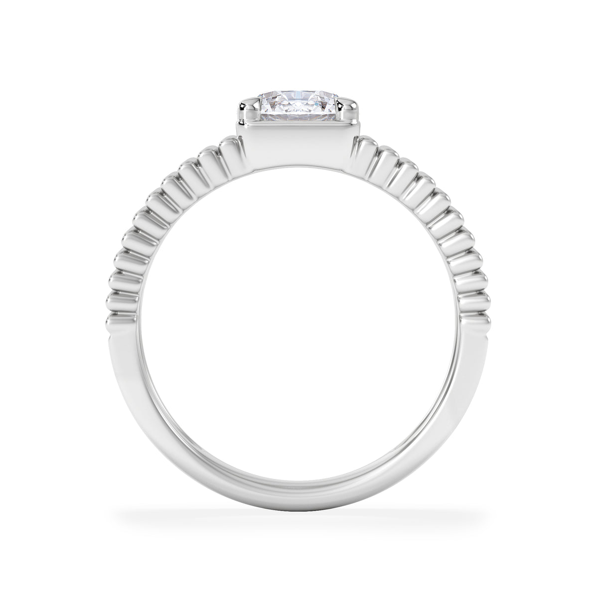 Flute 1.00ct Round Cut Lab Grown Diamond Solitaire Ring in Platinum