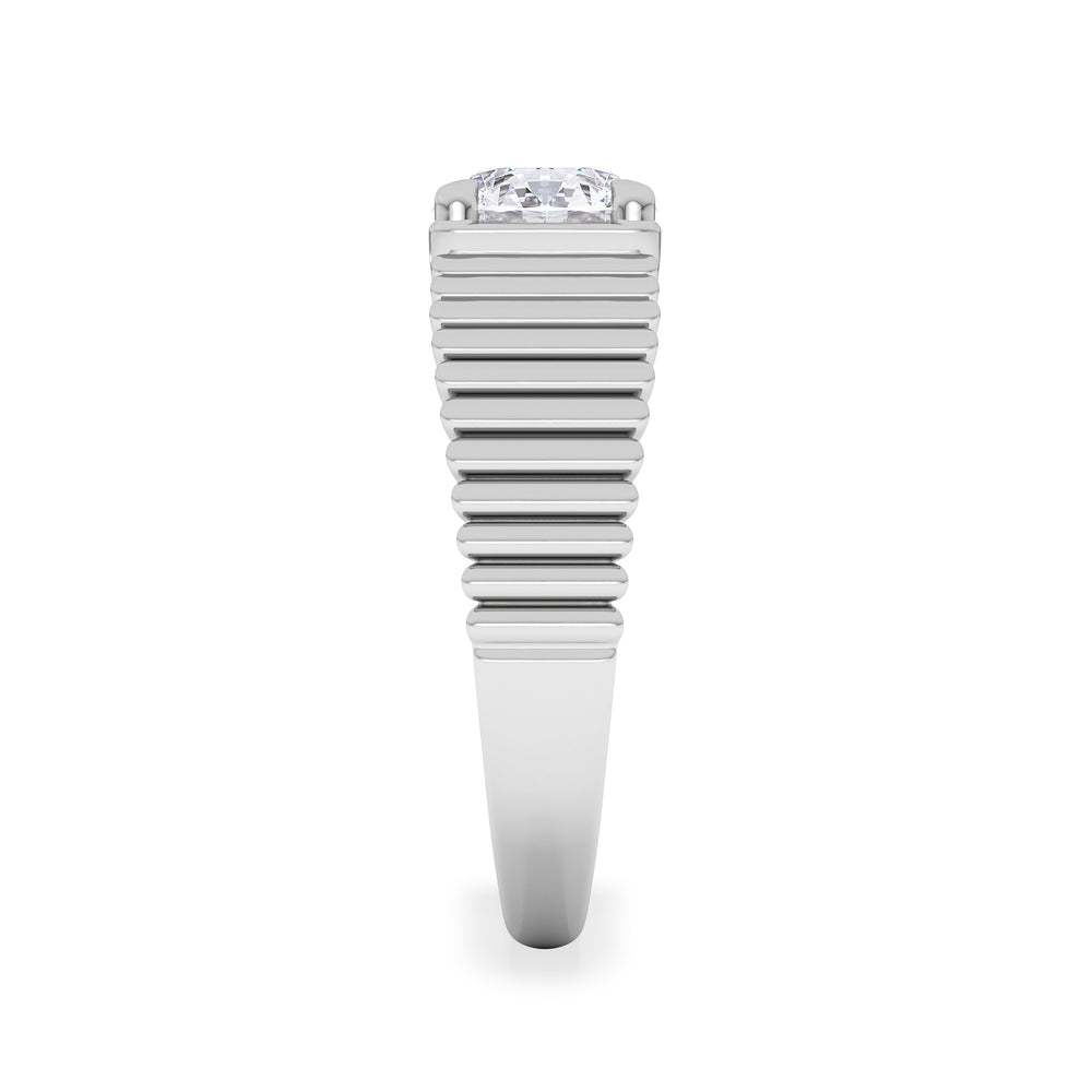 Flute 1.00ct Round Cut Lab Grown Diamond Solitaire Ring in Platinum