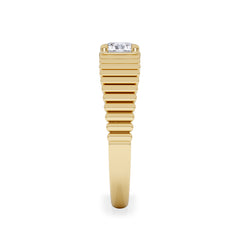 Flute 0.50ct Round Cut Lab Grown Diamond Solitaire Ring 18K Yellow Gold