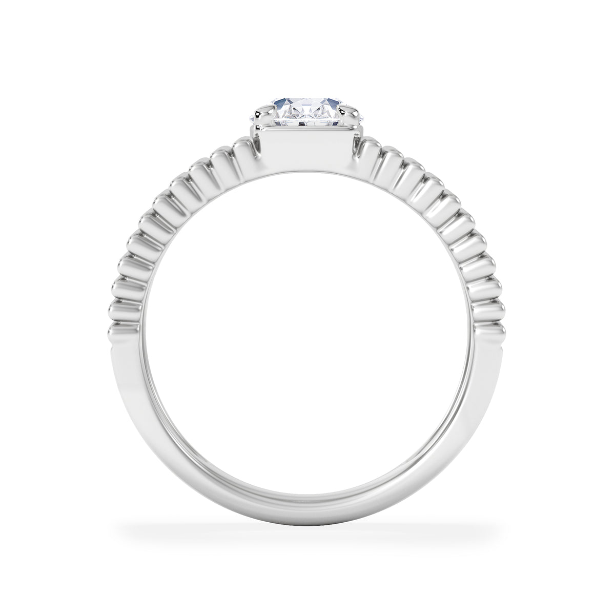 Flute 1.00ct Oval Cut Lab Grown Diamond Solitaire Ring in Platinum