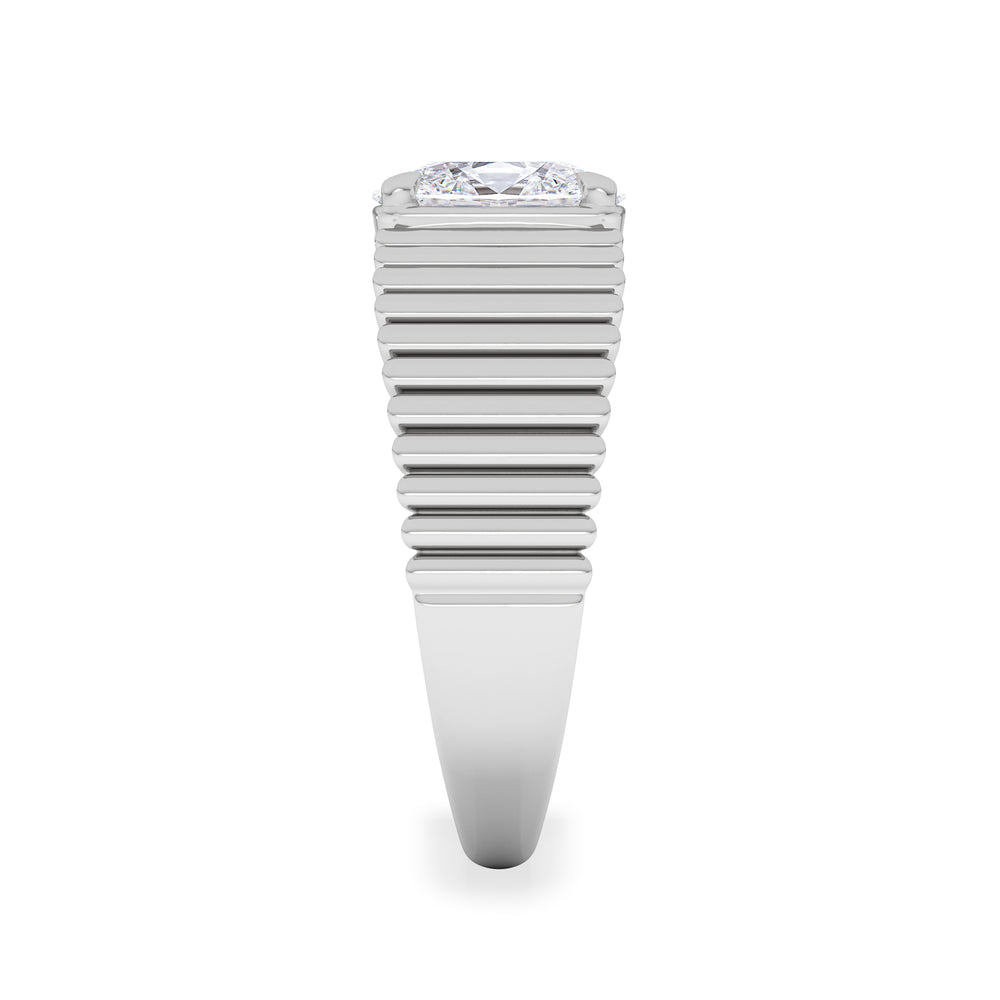 Flute 1.00ct Oval Cut Lab Grown Diamond Solitaire Ring in Platinum