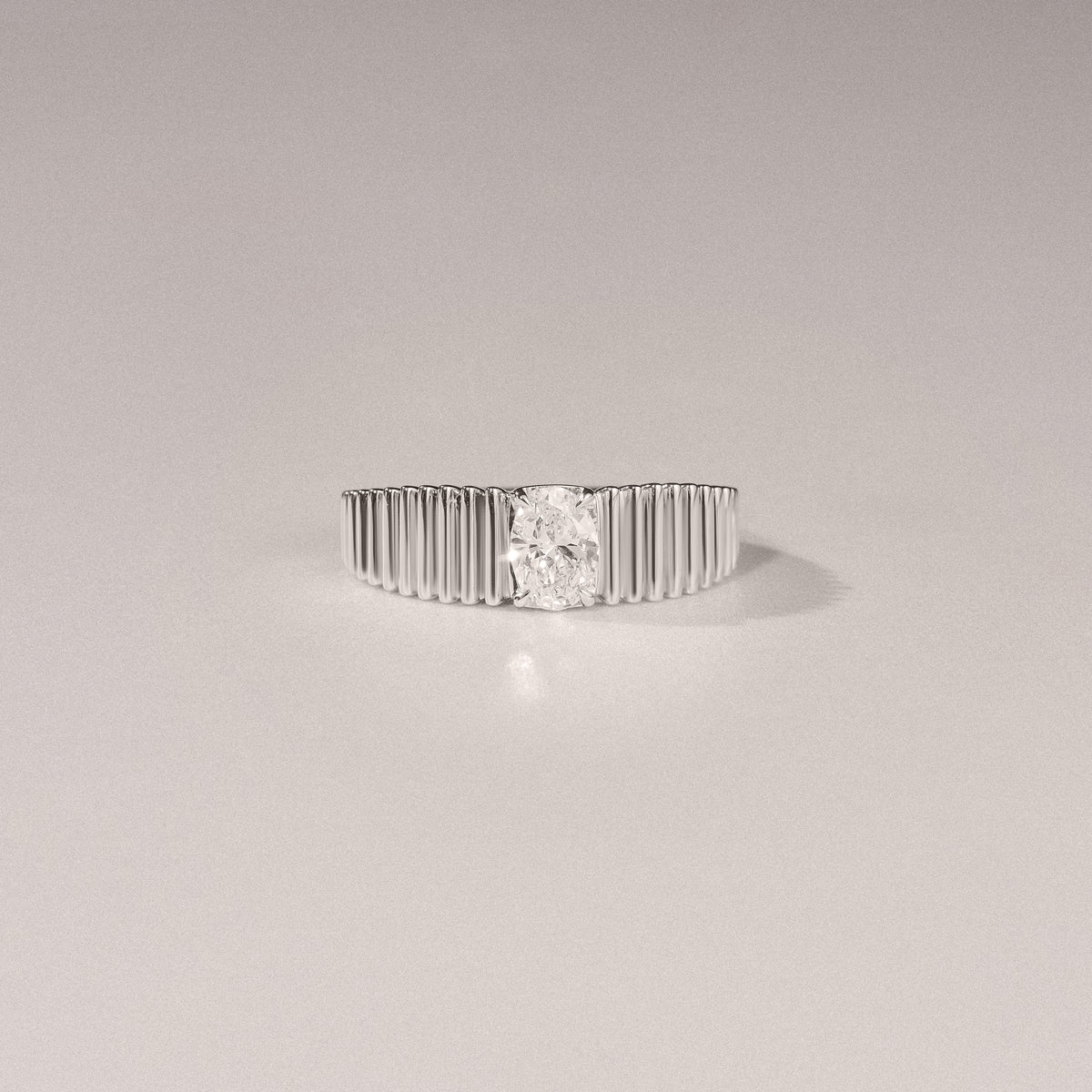 Flute 0.50ct Oval Cut Lab Grown Diamond Solitaire Ring in Platinum