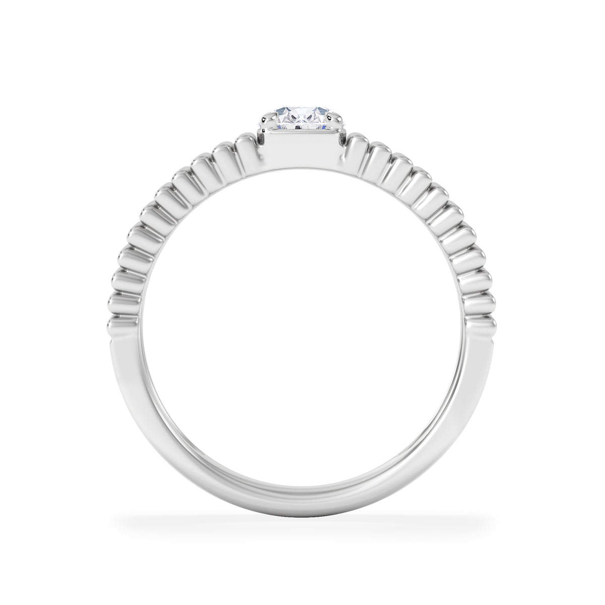 Flute 0.50ct Oval Cut Lab Grown Diamond Solitaire Ring in Platinum