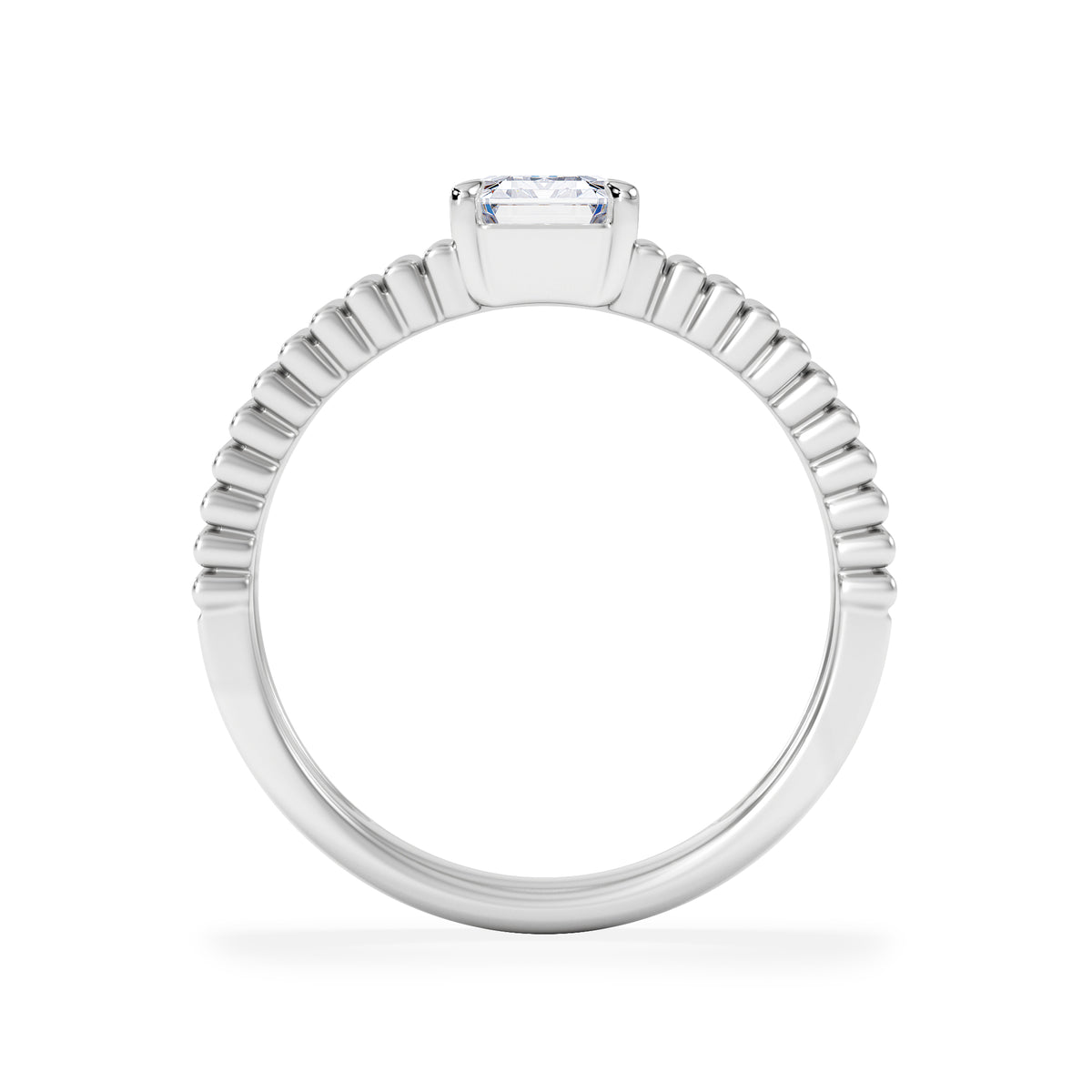 Flute 1.00ct Emerald Cut Lab Grown Diamond Solitaire Ring in Platinum