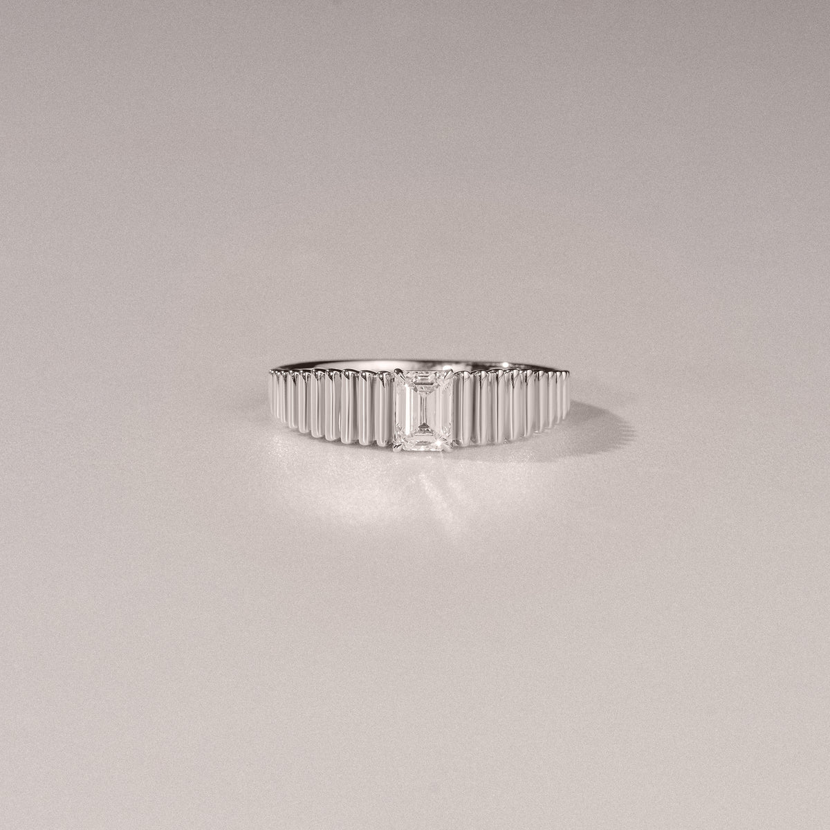 Flute 0.50ct Emerald Cut Lab Grown Diamond Solitaire Ring in Platinum