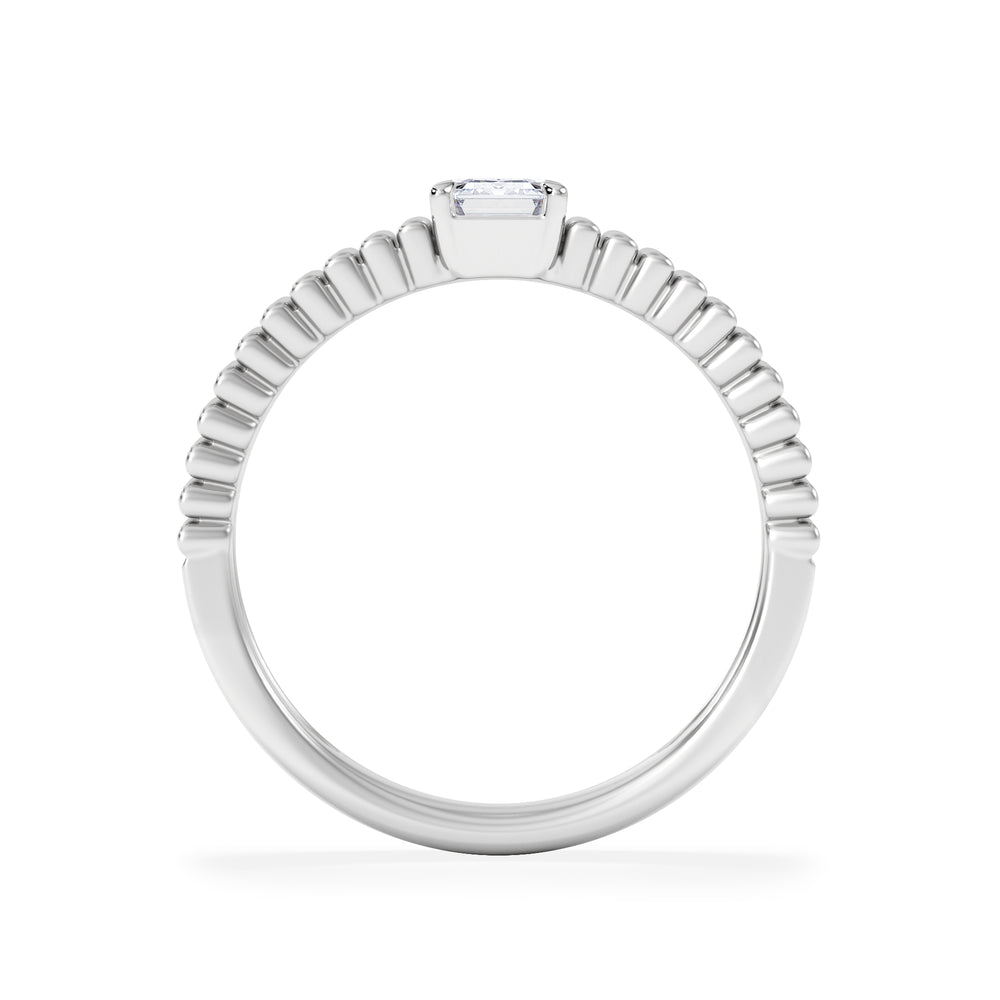 Flute 0.50ct Emerald Cut Lab Grown Diamond Solitaire Ring in Platinum