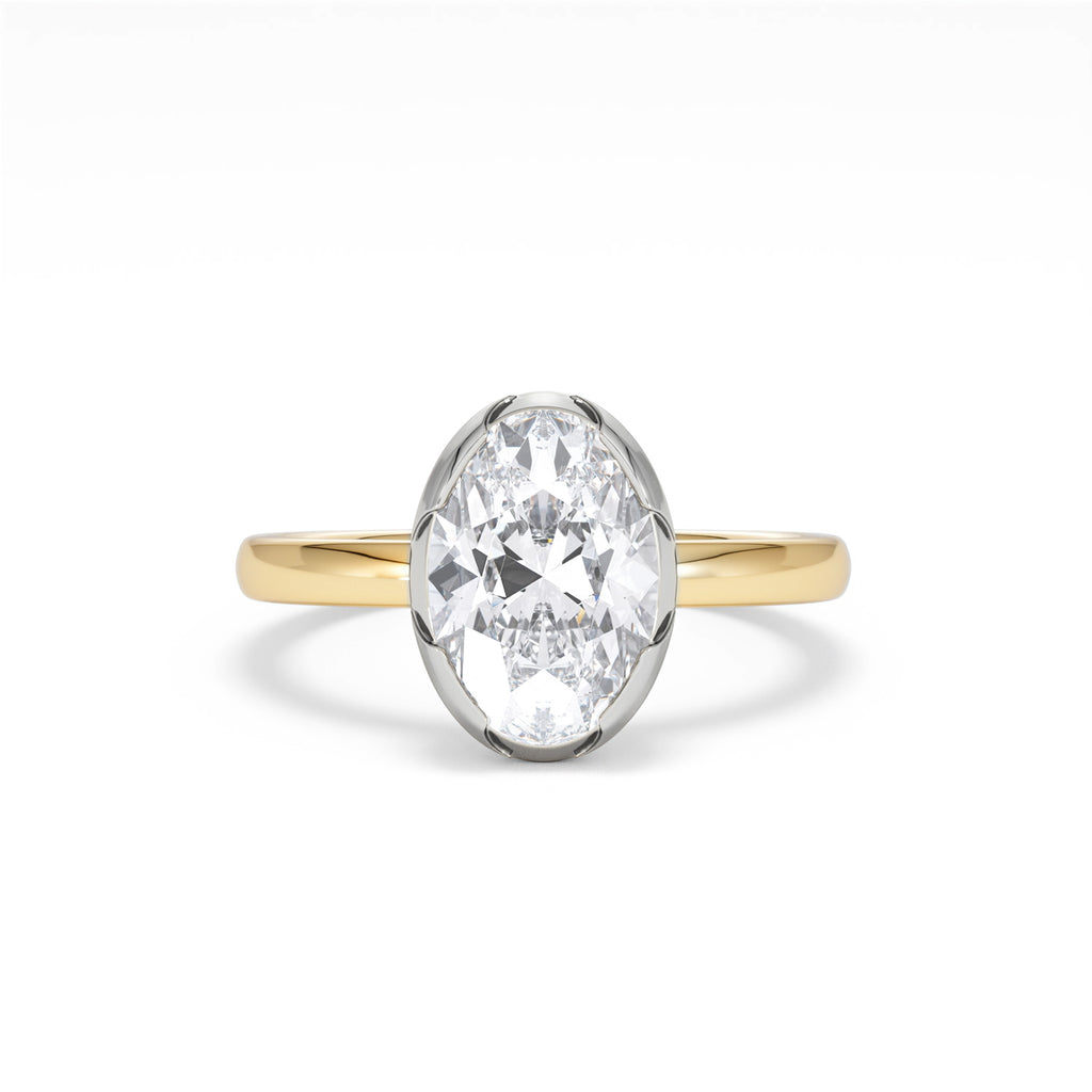 Muse 2.00ct Oval Cut Lab Grown Solitaire Engagement Ring in 18K Yellow Gold
