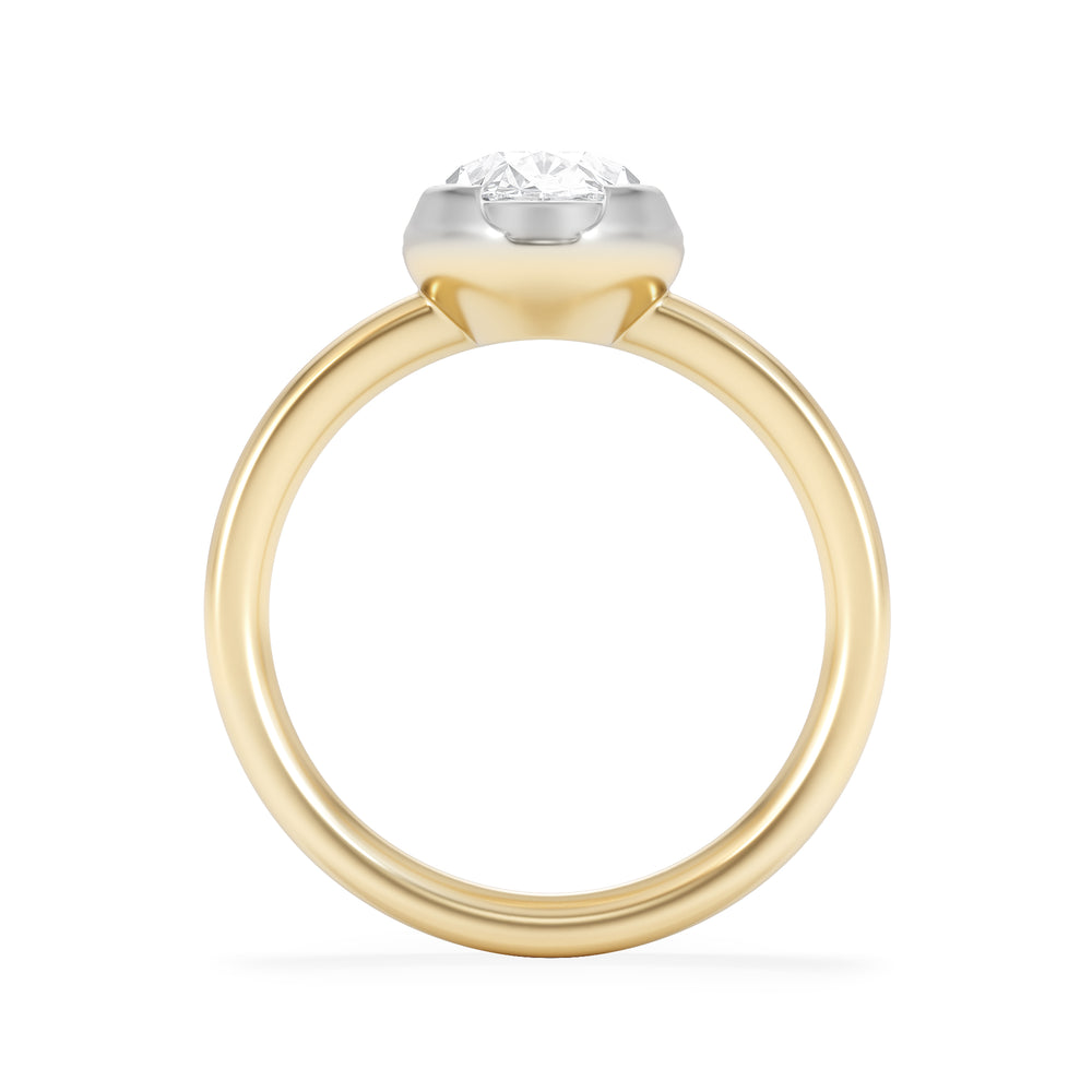 Muse 2.00ct Oval Cut Lab Grown Solitaire Engagement Ring in 18K Yellow Gold