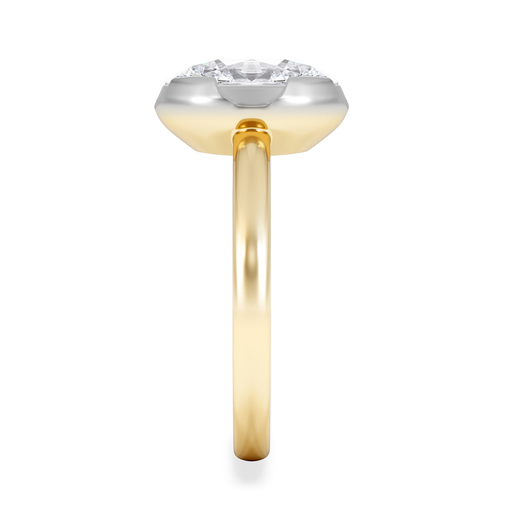 Muse 2.00ct Oval Cut Lab Grown Solitaire Engagement Ring in 18K Yellow Gold
