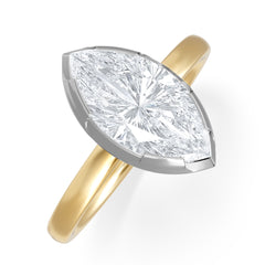 Muse 2.00ct Marquise Cut Lab Grown Solitaire Engagement Ring in 18K Yellow Gold