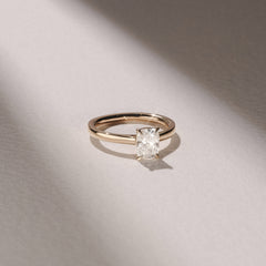 Amora 1.00ct Elongated Cushion Cut Lab Diamond Solitaire Engagement Ring in 18K Yellow Gold