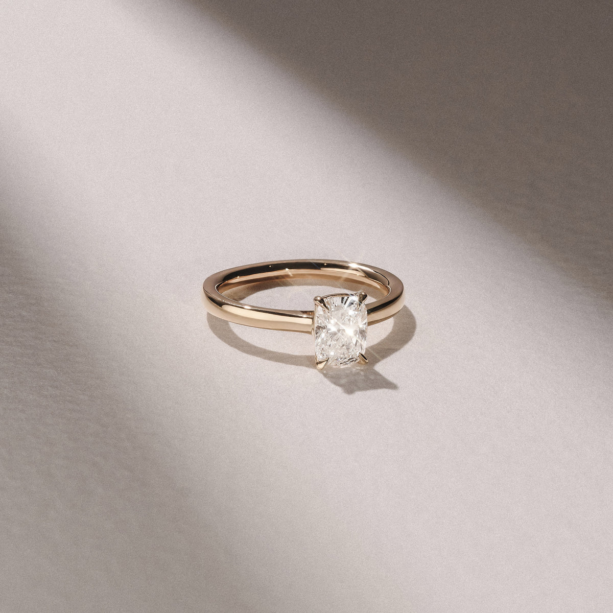 Amora 1.00ct Elongated Cushion Cut Lab Diamond Solitaire Engagement Ring in 18K Yellow Gold