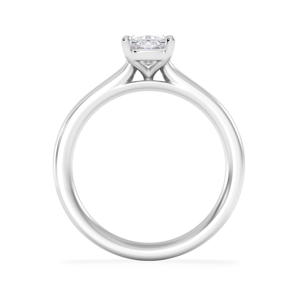Amora 1.00ct Elongated Cushion Cut Lab Diamond Solitaire Engagement Ring in 18K White Gold