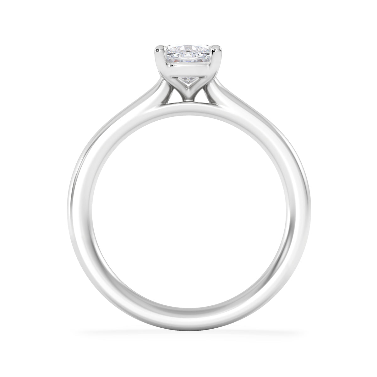 Amora 1.00ct Elongated Cushion Cut Lab Diamond Solitaire Engagement Ring in 18K White Gold