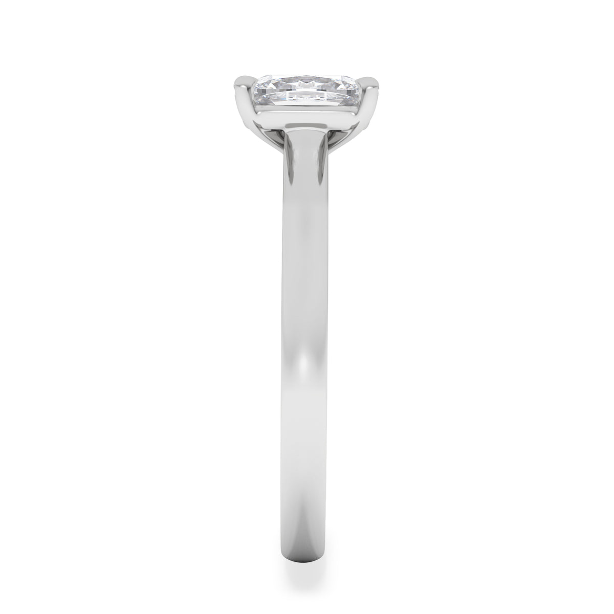 Amora 1.00ct Elongated Cushion Cut Lab Diamond Solitaire Engagement Ring in 18K White Gold