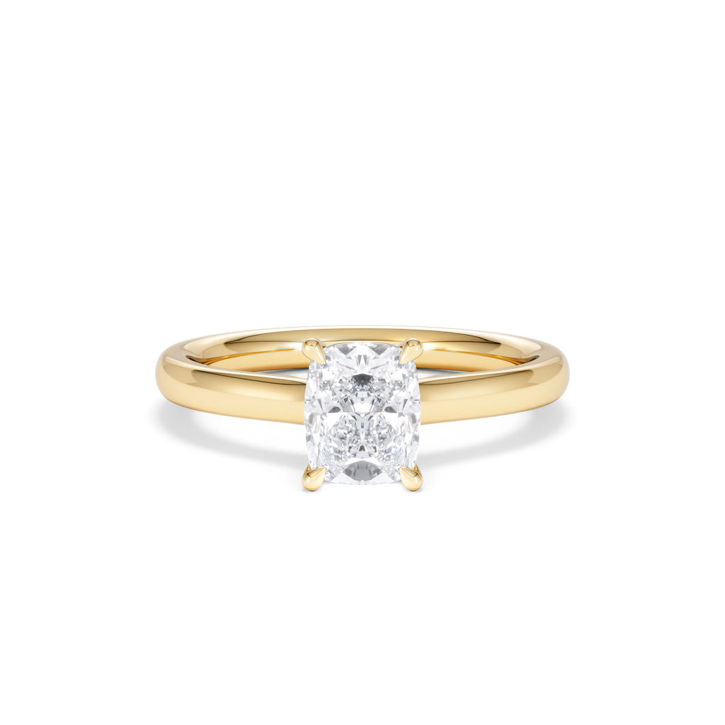 Amora 1.00ct Elongated Cushion Cut Lab Diamond Solitaire Engagement Ring in 18K Yellow Gold