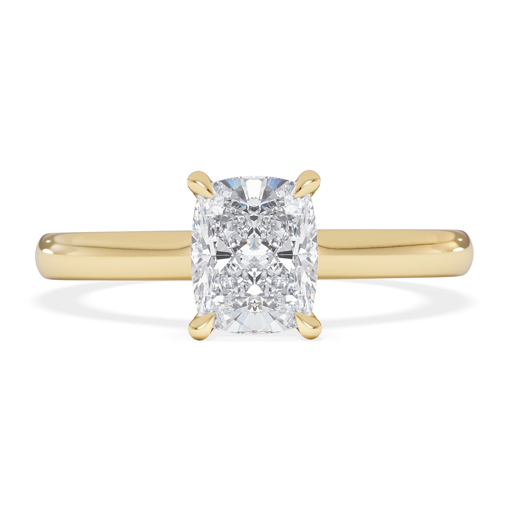 Amora 1.00ct Elongated Cushion Cut Lab Diamond Solitaire Engagement Ring in 18K Yellow Gold